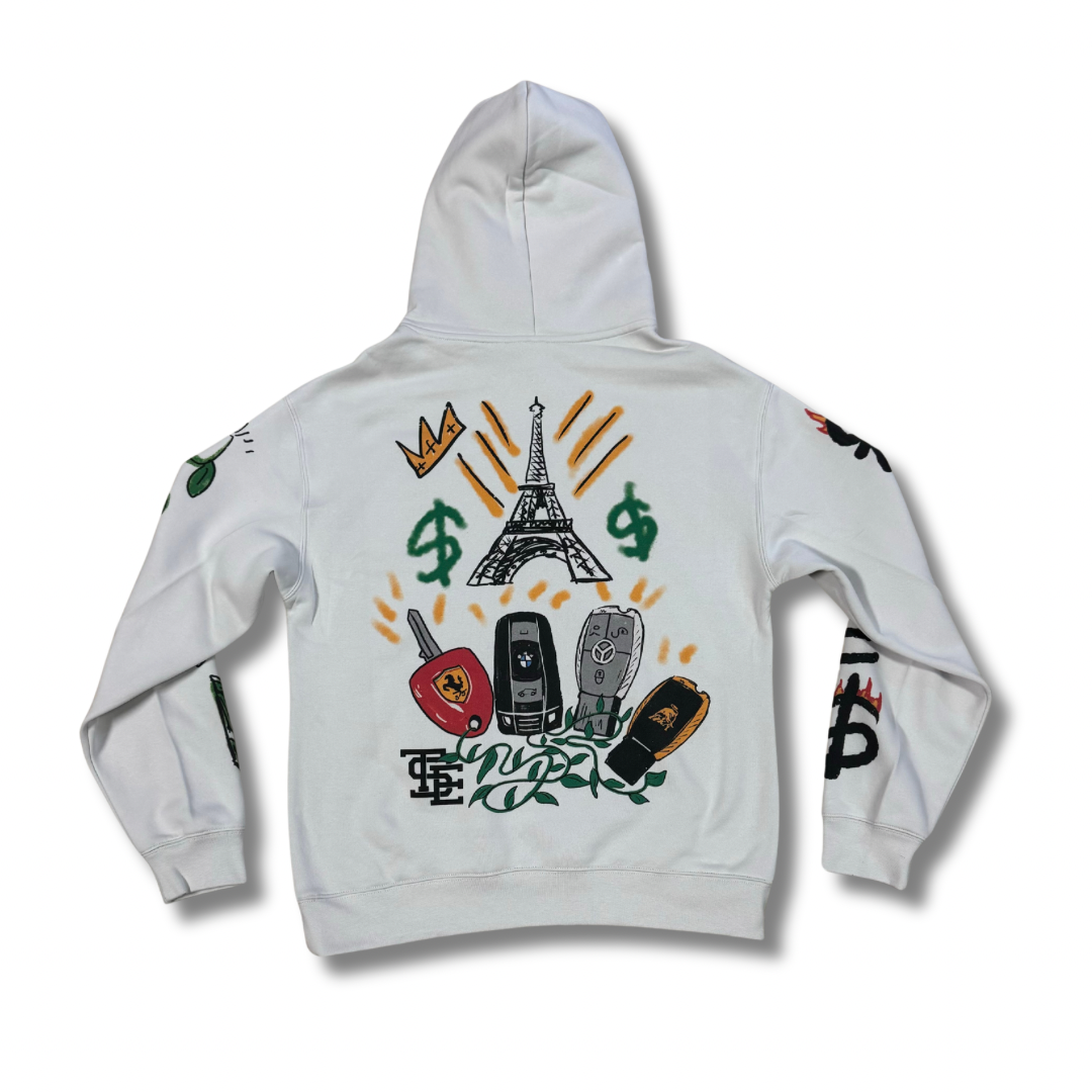 "EXPENSIVE TASTE" HEAVYWEIGHT FADED HOODY (BONE)
