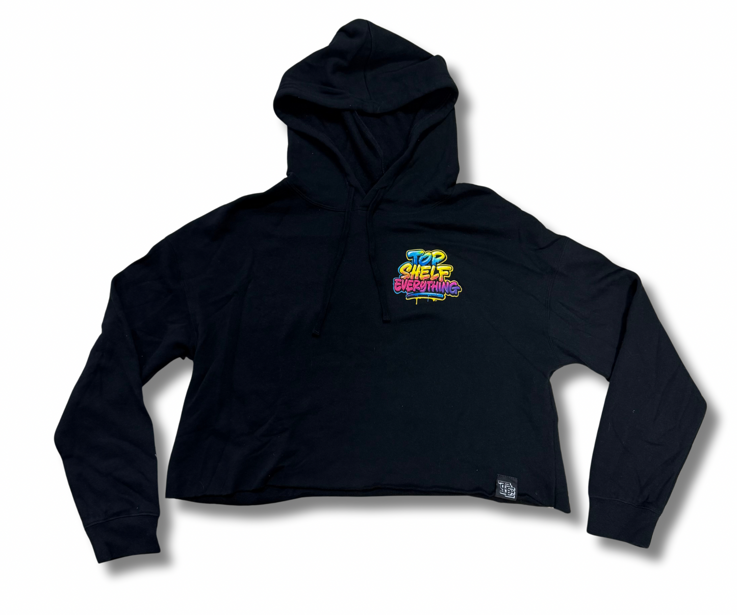 “SPLASH” WOMANS CROP HOODY (BLACK)