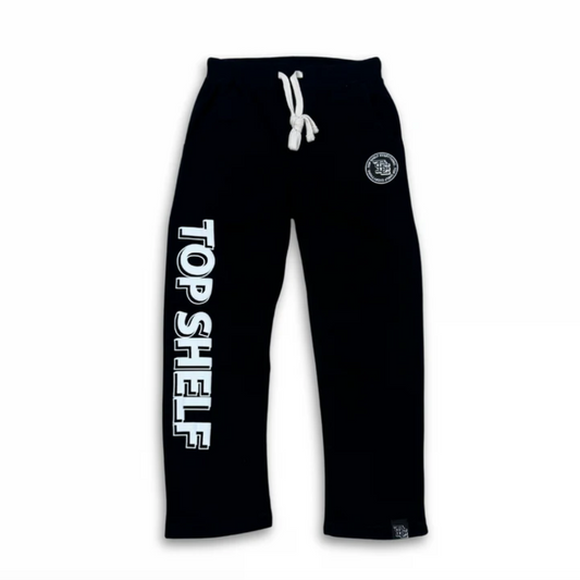 "BROKER" FLARED SWEATS (BLACK)